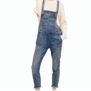 Free People Light Wash Denim Overalls